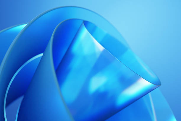 istock Abstract Blue Geometric Shapes with Smooth Lines and Gradient Background 2215066253