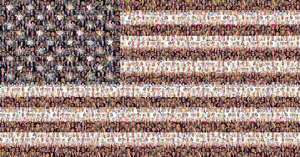 istock American Faces Flag for the 250th birthday 2215074472
