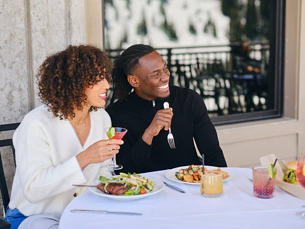 istock Young Couple Dining at a Resort Hotel 2215078865