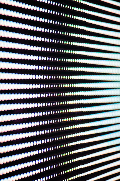 istock Large led projection screens. Colorful abstract background. Light show on the stage. 2215084281
