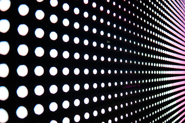 istock Large led projection screens. Colorful abstract background. Light show on the stage. 2215084316