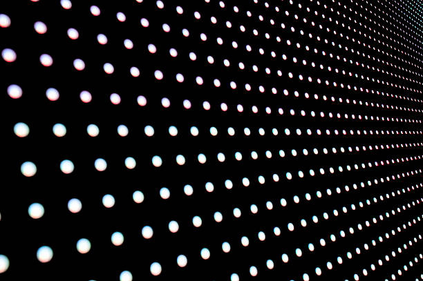 istock Large led projection screens. Colorful abstract background. Light show on the stage. 2215084339