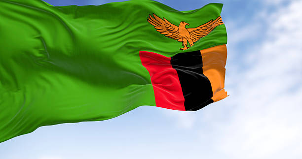 istock Zambia national flag waving in the wind 2215084949