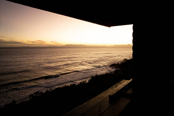 Sunset view from a Shark look-out hut above Kogel bay