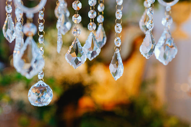 istock Hanging crystals sparkle at an elegant event in a beautifully decorated venue 2215088832