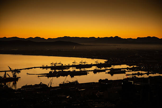 Cape Town commercial dock at sunrise