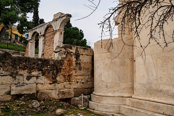 istock Ancient Arch and Tower Wall in Roman Agora 2215140771