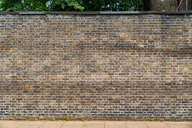 istock Old brick wall with weathered texture captured in natural daylight. The surface shows signs of aging with moss tones and mortar contrast. 2215156331