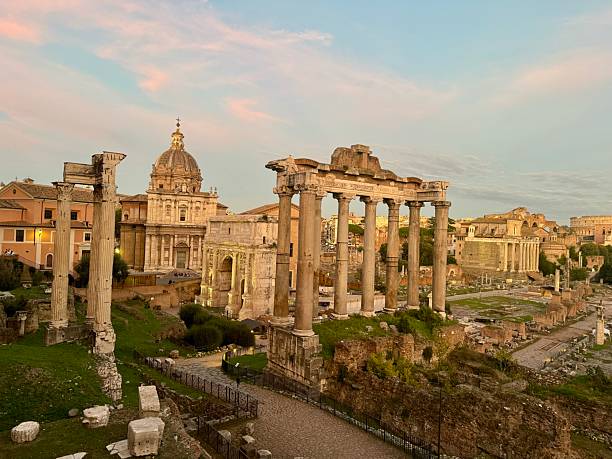 istock The roman forum at sunset 2215156643