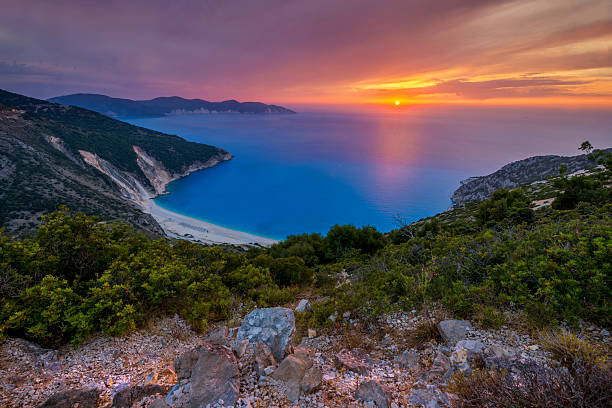 istock Beautiful summer sunset on Mirtos beach in Greece 2215159592