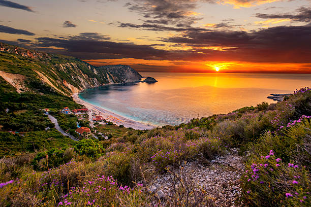 istock Beautiful summer sunset on Greece islands 2215159664