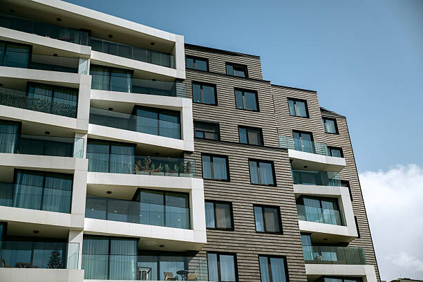 istock Modern apartment building on a sky background 2215164007