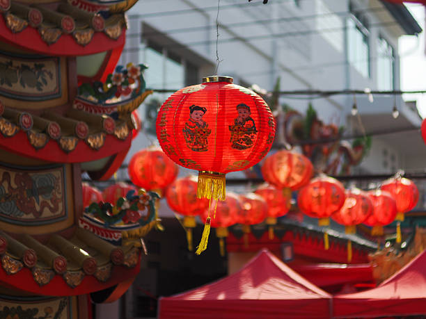 istock Chinese lanterns in Chinese Buddhist Temple 2215170412