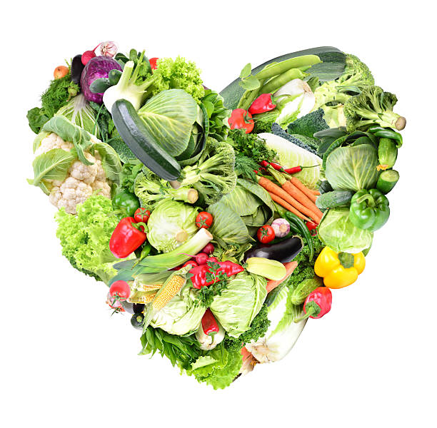 istock Heart shape made from different vegetables for healthy eating.Isolated on white background 2215173689