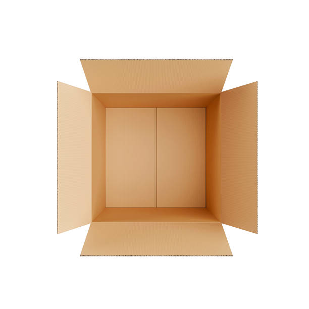istock TOP view. Brown Cardboard paper box isolated on white background 2215175361
