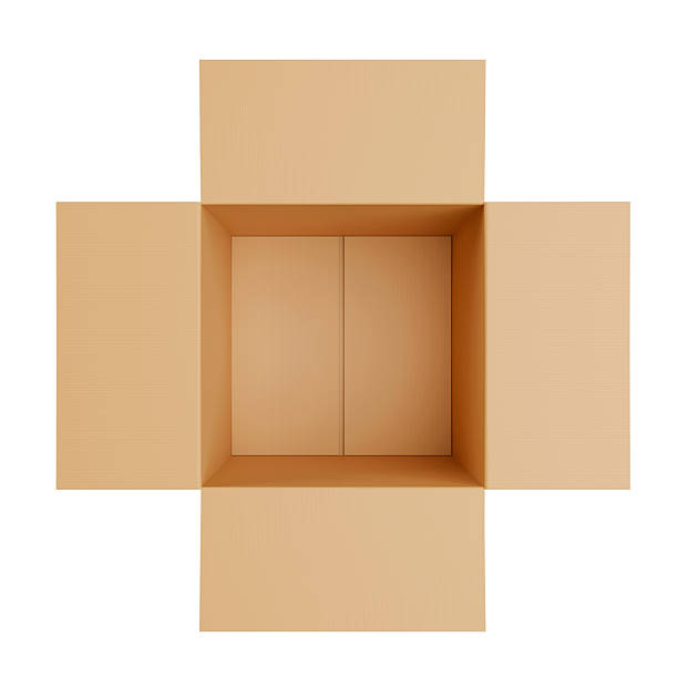 istock TOP view. Brown Cardboard paper box isolated on white background 2215175364