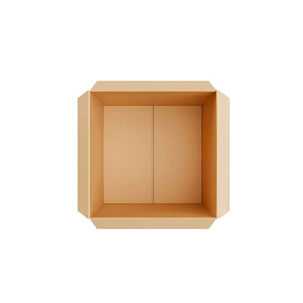istock TOP view. Brown Cardboard paper box isolated on white background 2215175379