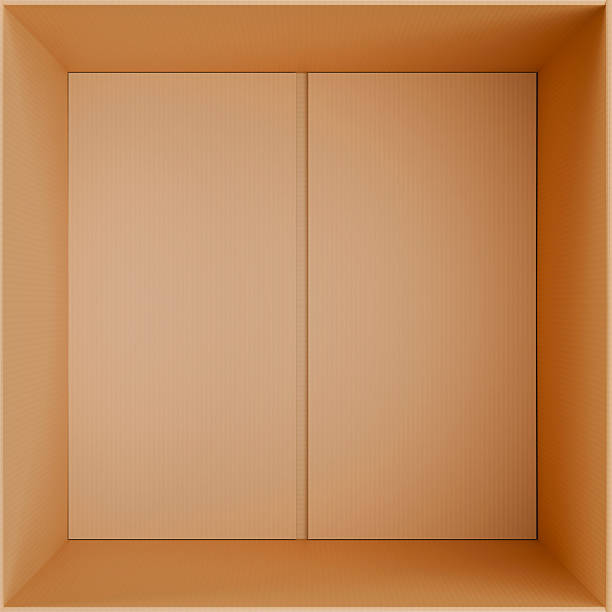 TOP view. Brown Cardboard paper box