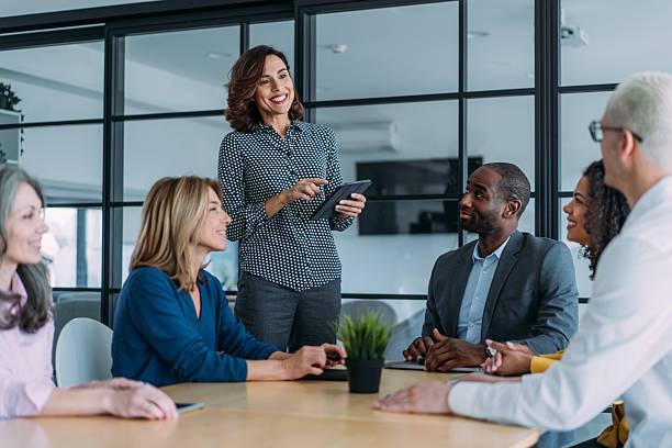 istock Team of professionals during a meeting. 2215189233