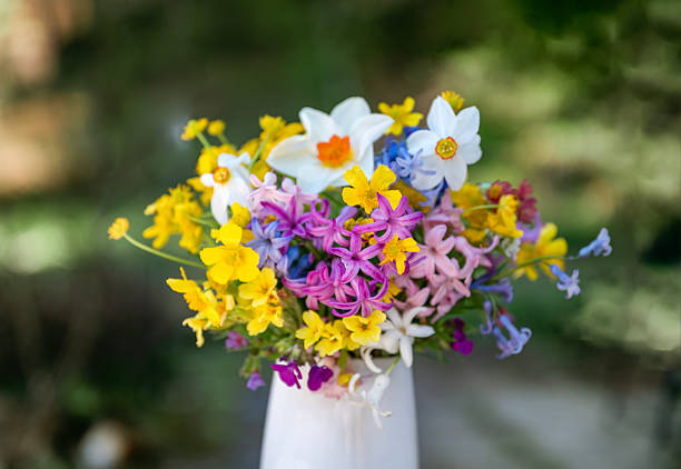 istock Beautiful Wild spring flowers bouquet  in vase 2215191963