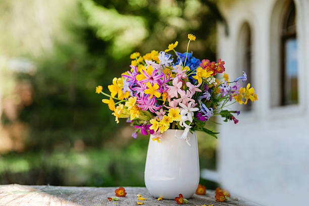 istock Beautiful Wild spring flowers bouquet  in vase 2215191997