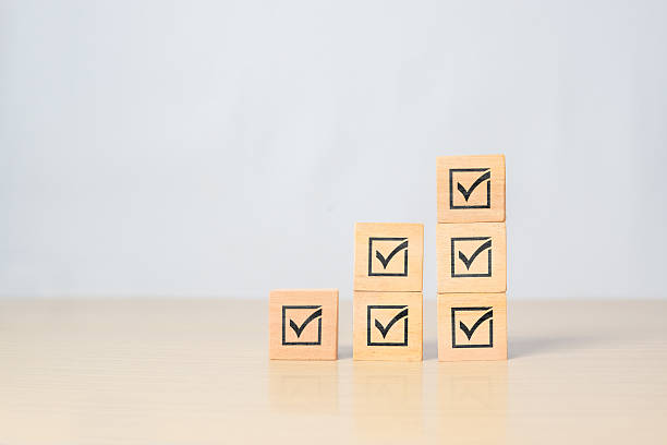 istock Checklist concept on wooden block 2215192031