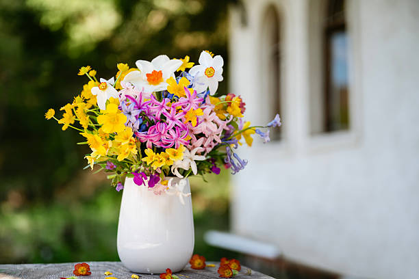 istock Beautiful Wild spring flowers bouquet  in vase 2215192544