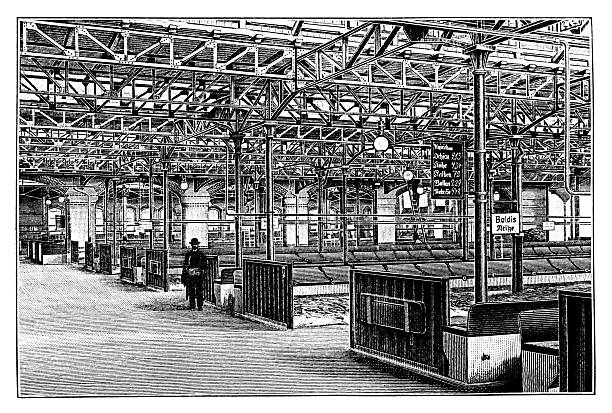 istock Slaughterhouses and cattle yards, interior view of a cattle market hall 2215192763