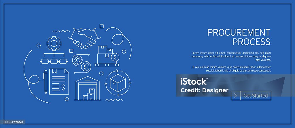 Procurement Control Drawing Procurement Process Related Vector Illustration Business Merchandise ...
