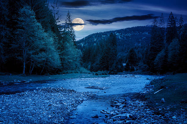 istock mountain landscape with river at night 2215204459