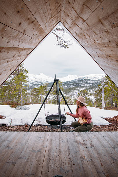 istock Cozy Cabin Retreat with Scenic Mountain View 2215206359