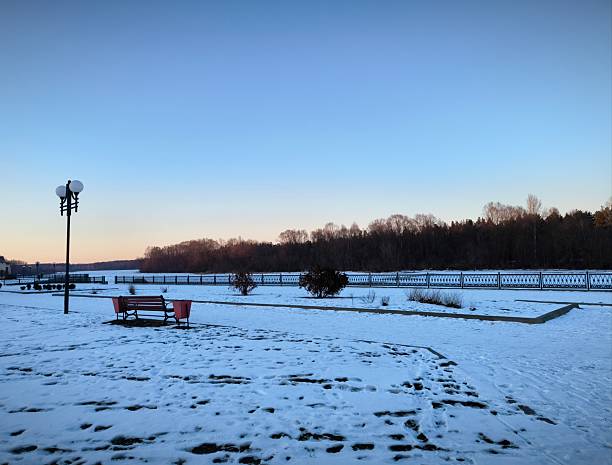 istock Evening winter landscape city park 2215206687