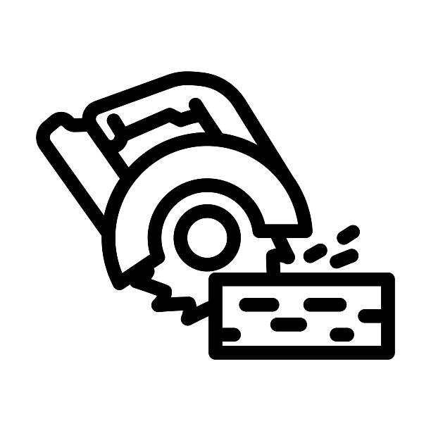 wood cutting frame construction line icon vector illustration wood cutting frame construction line icon vector. wood cutting frame construction sign. isolated contour symbol black illustration roof cladding stock illustrations