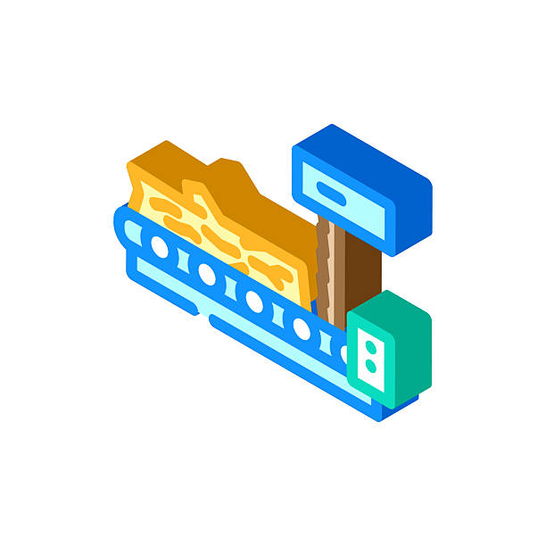 timber sawmill process isometric icon vector illustration timber sawmill process isometric icon vector. timber sawmill process sign. isolated symbol illustration roof cladding stock illustrations