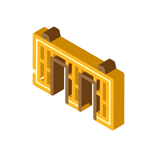 wall prefabrication isometric icon vector illustration wall prefabrication isometric icon vector. wall prefabrication sign. isolated symbol illustration roof cladding stock illustrations
