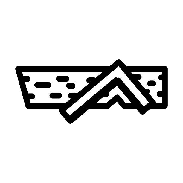 cutting wood beams and rafters line icon vector illustration cutting wood beams and rafters line icon vector. cutting wood beams and rafters sign. isolated contour symbol black illustration roof cladding stock illustrations