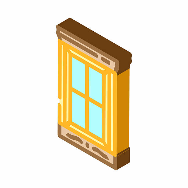 window frames wood frame house isometric icon vector illustration window frames wood frame house isometric icon vector. window frames wood frame house sign. isolated symbol illustration roof cladding stock illustrations