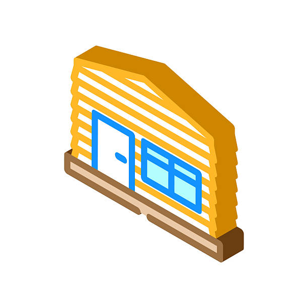 siding frame wood frame house isometric icon vector illustration siding frame wood frame house isometric icon vector. siding frame wood frame house sign. isolated symbol illustration roof cladding stock illustrations