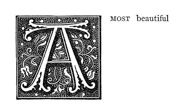 istock Capital letter A design, A most beautiful, Floral pattern, Vintage illustration, 19th Century, 1890s 2215222260