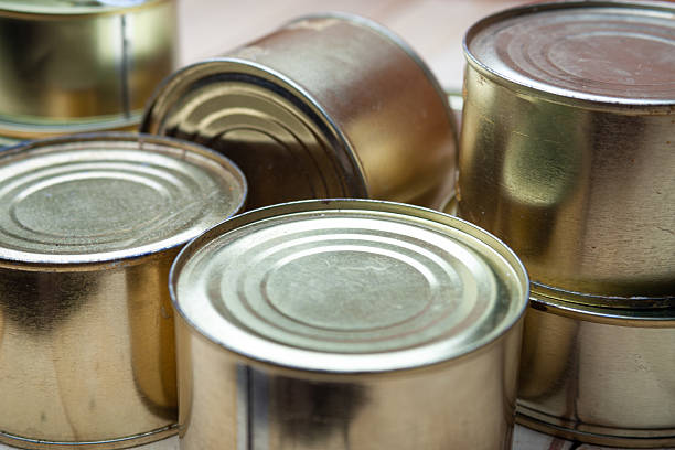 istock Aluminum closed cans with food ready to eat 2215226419