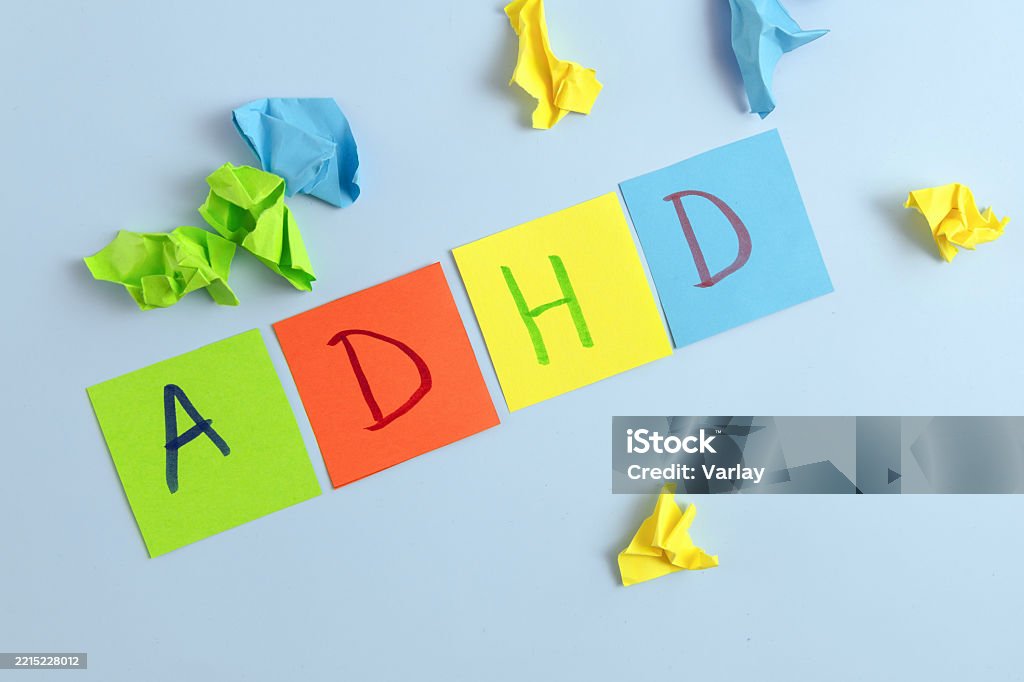 Deficit Papper Adhd Abbreviation On Multicolored Paper Attention Deficit Hyperactivity ...