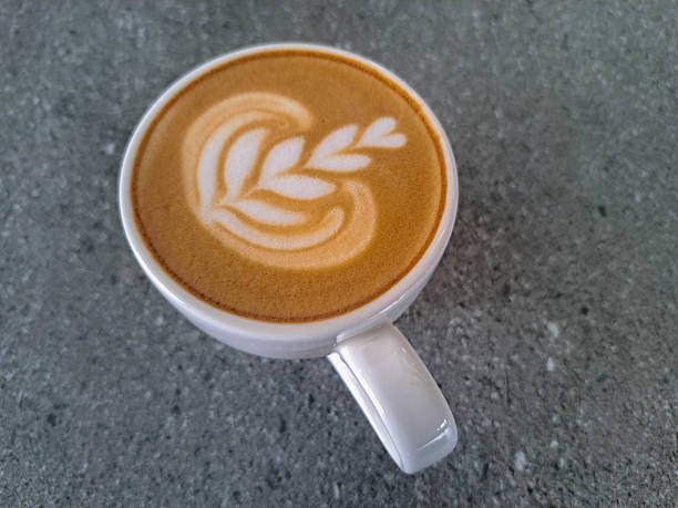 Hot Cappucino Coffee In White Mug. Drink Menu.