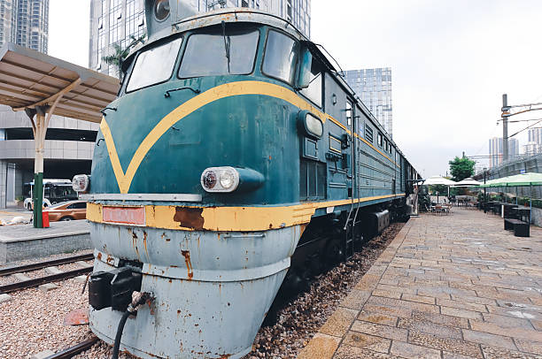 Old rusty abandoned steam locomotive