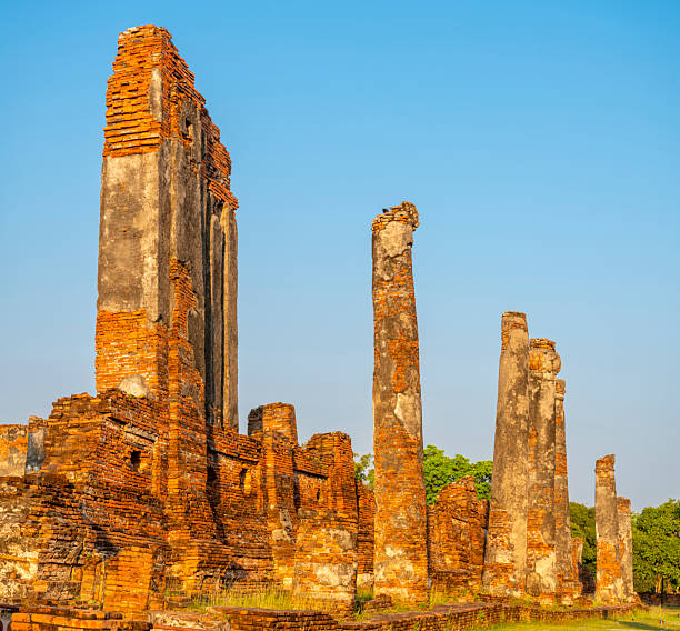 istock Ayutthaya, Ancient Royal Palace temple ruins,with pillars and remaining brickwork,Thailand. 2215236802