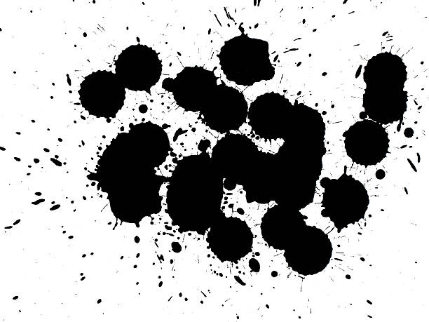 istock A high-impact composition of clustered black ink splatters on a stark white background. Ideal for use in grunge-inspired designs 2215238778