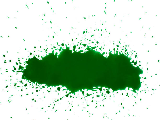 istock A deep green watercolor splash with scattered paint droplets radiating across a clean white background 2215238997