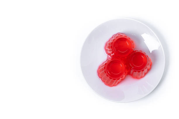 Fresh strawberry jelly isolated on white background
