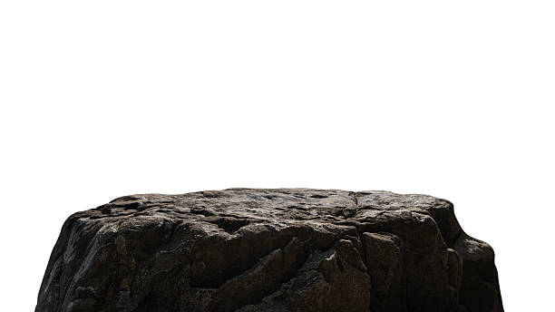 istock Brown rock stone isolated white background 2215244651