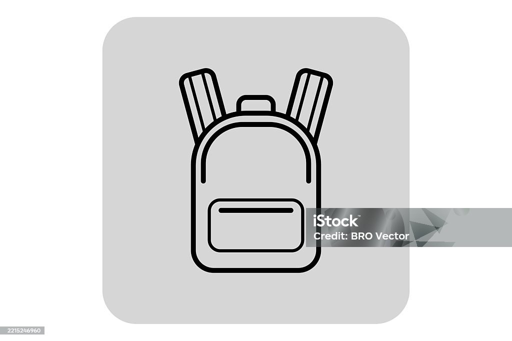 Backpack Simple Vector Simple Outline Of Backpack Stock Illustration - Download Image Now ...