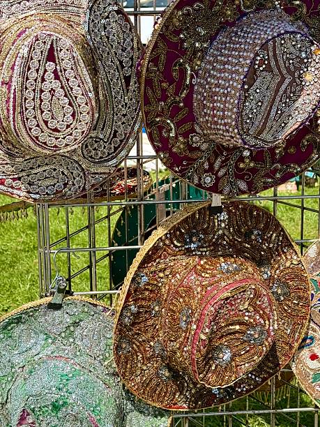 Display of sequined cowboy hats to wear at festivals
